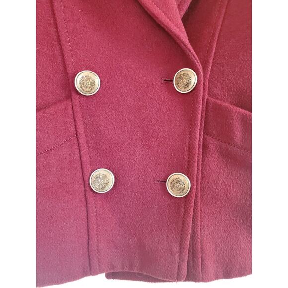 Special ES Style Wool Blend Maroon Academic Short Peacoat Jacket, Women's Small - Picture 7 of 12